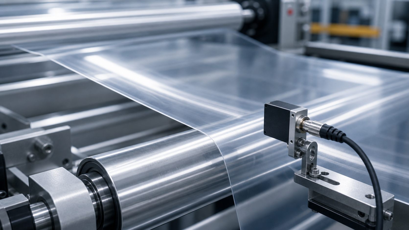 Film web guiding sensor application