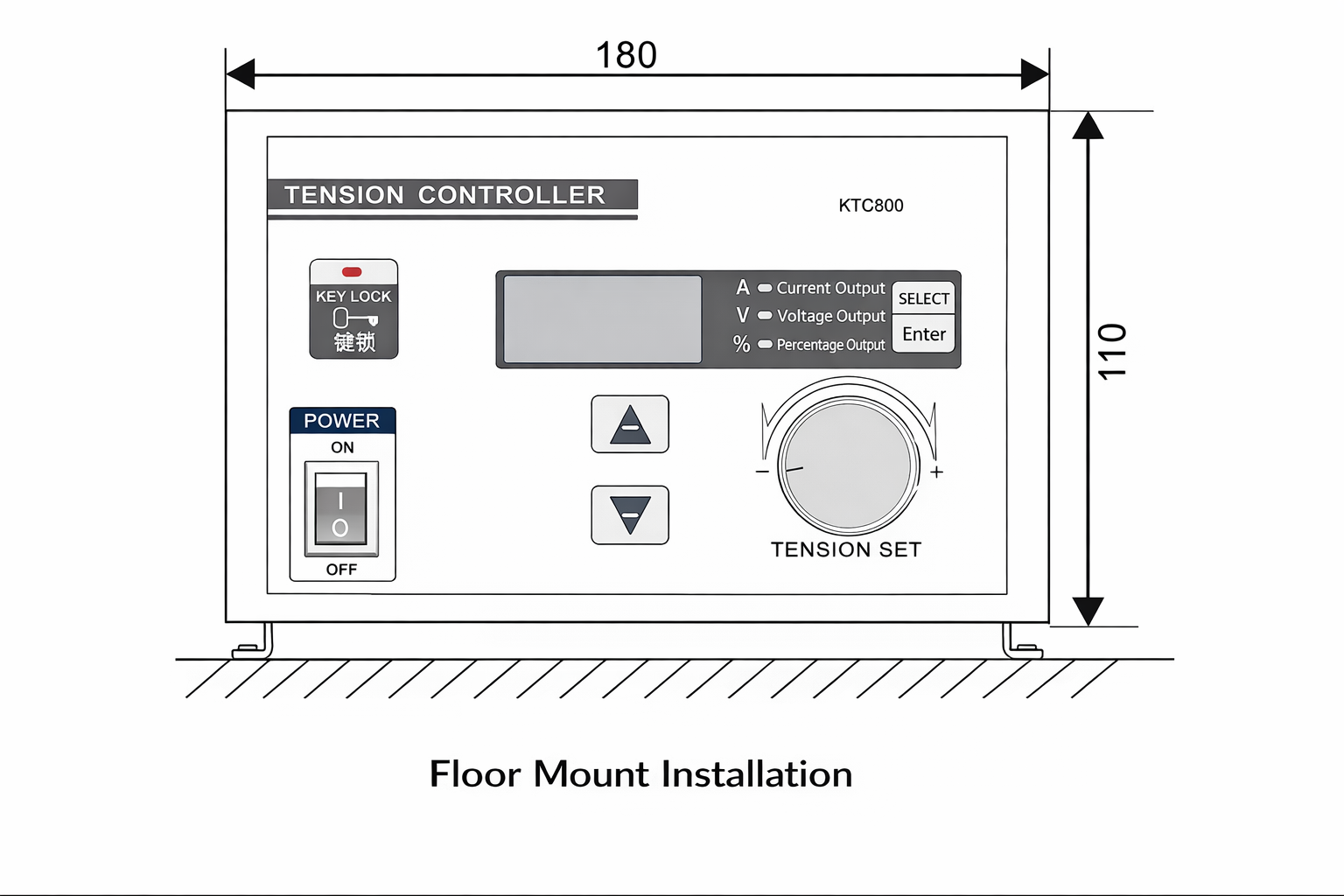 KTC002B Floor Mount Installation Drawing
