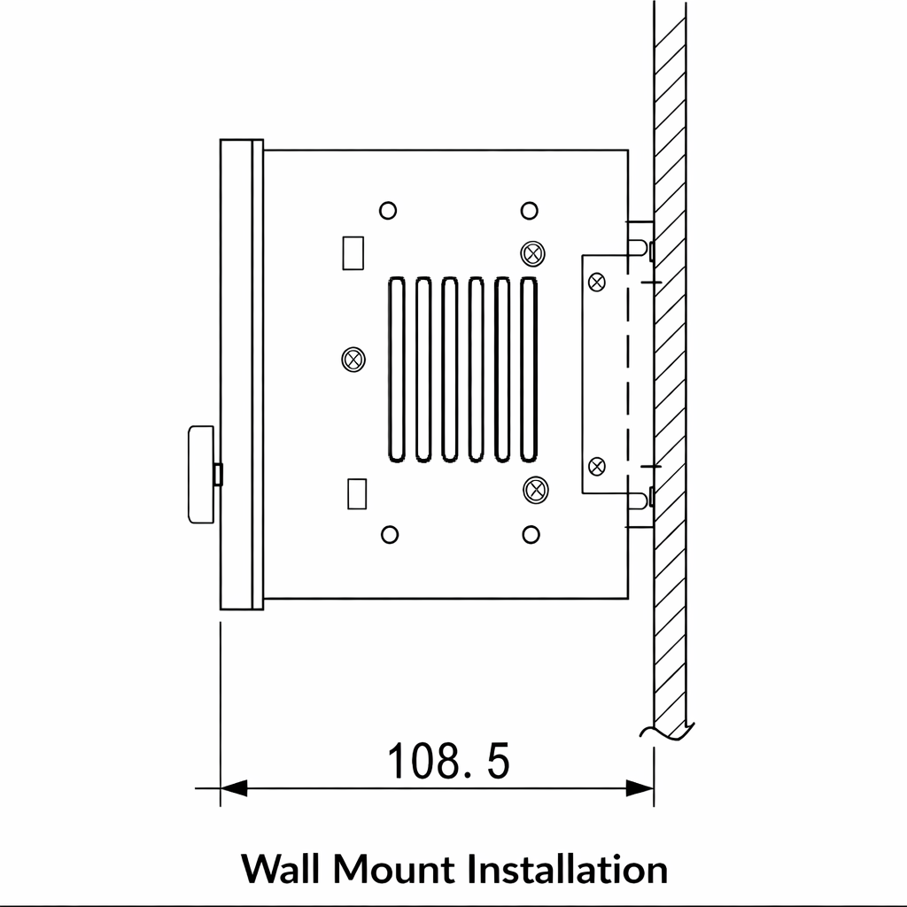 KTC002B Wall Mount Installation Drawing