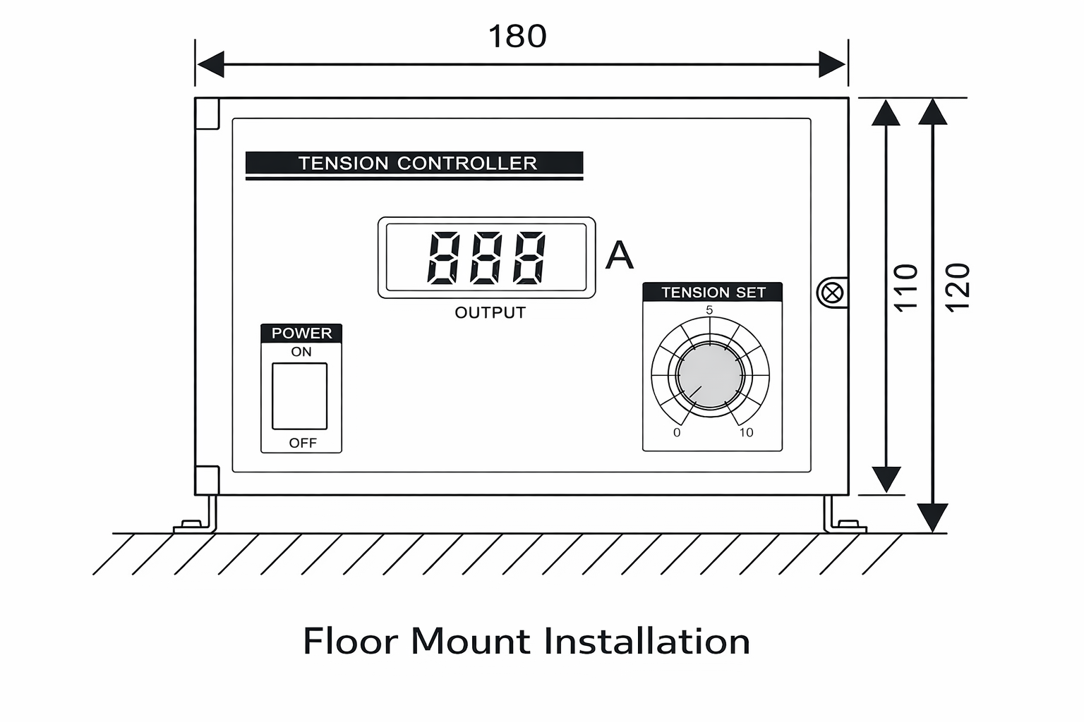 KTC800A Floor Mount Installation Drawing