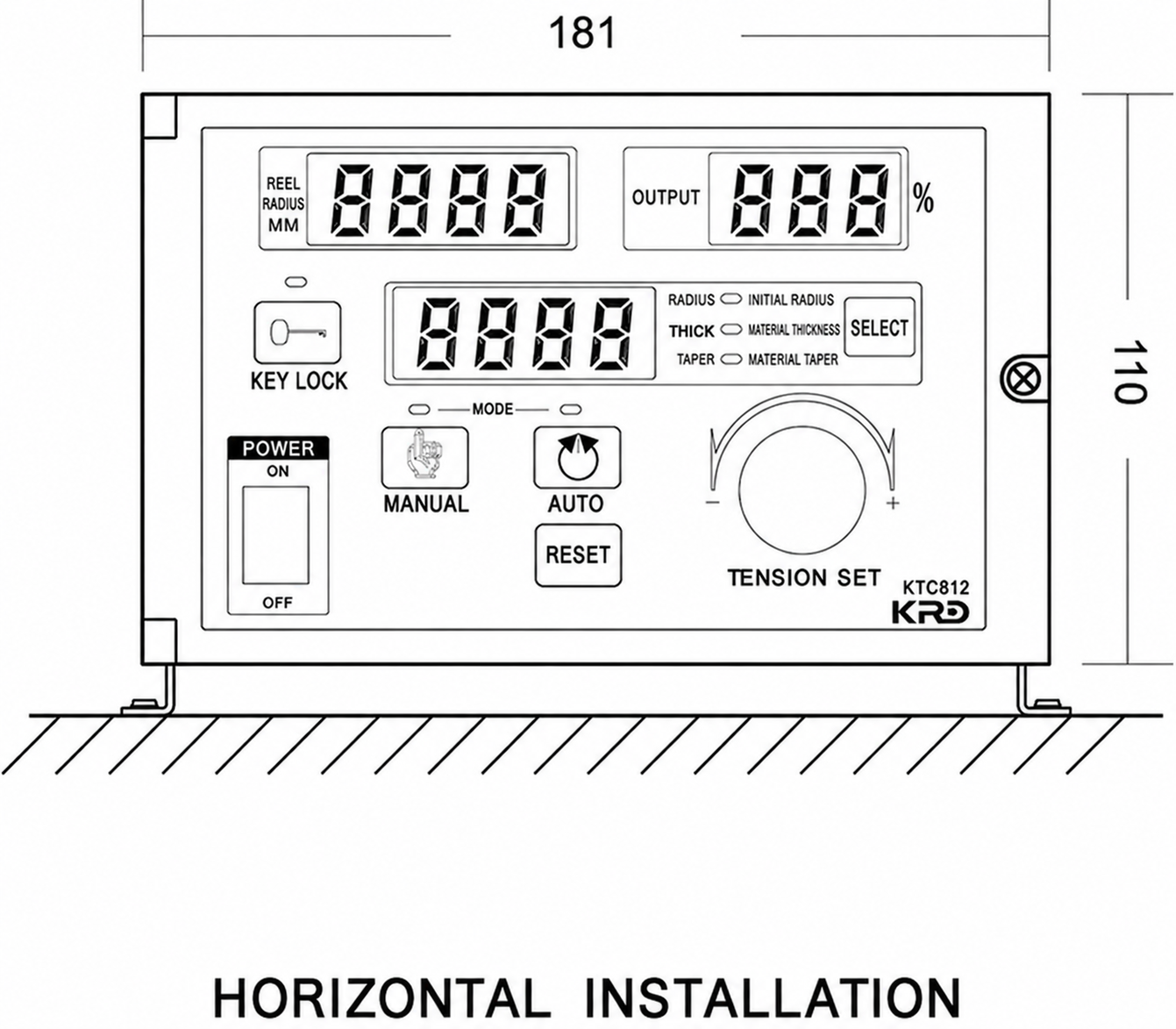 KTC812 horizontal installation drawing