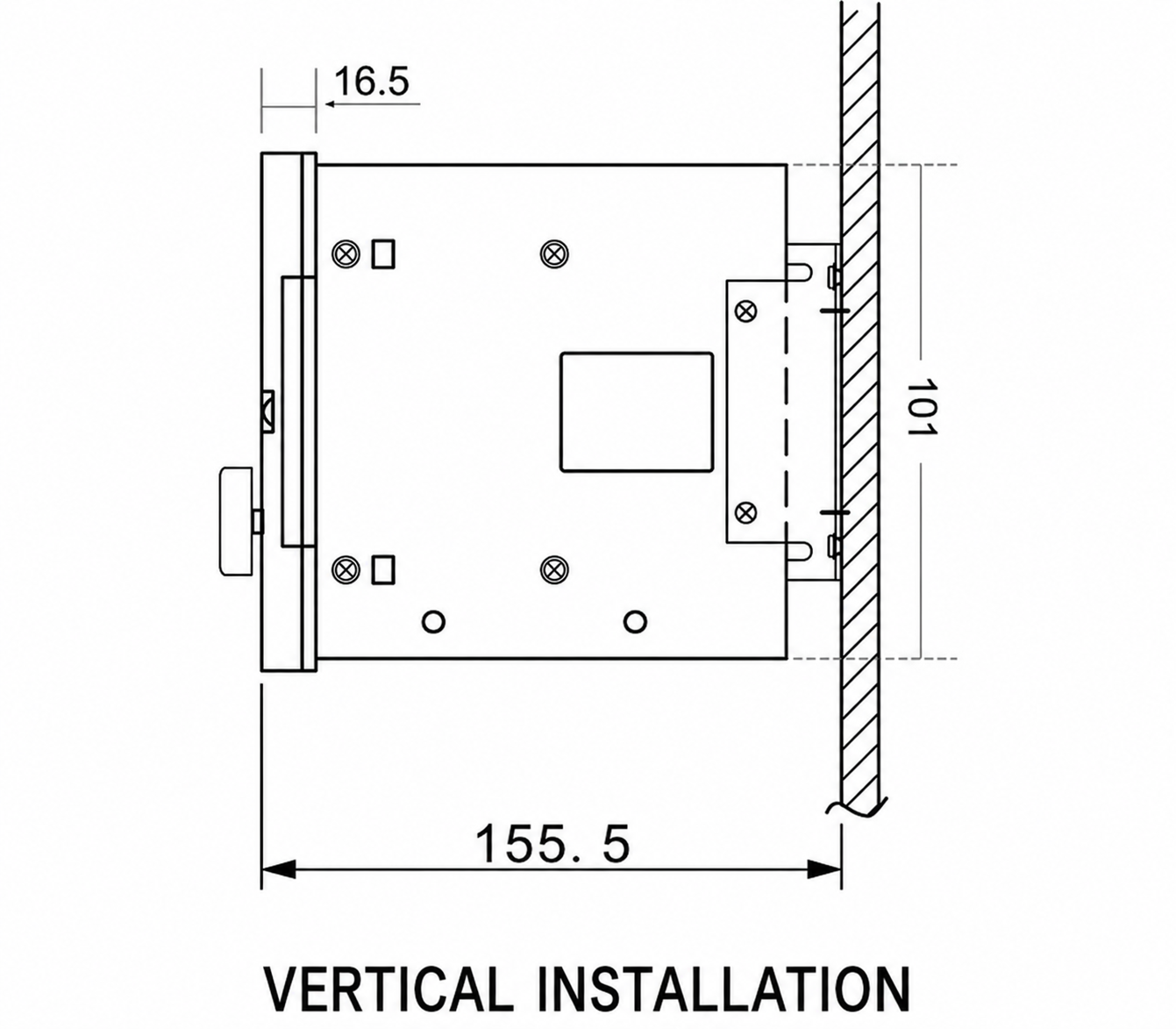 KTC812 vertical installation drawing