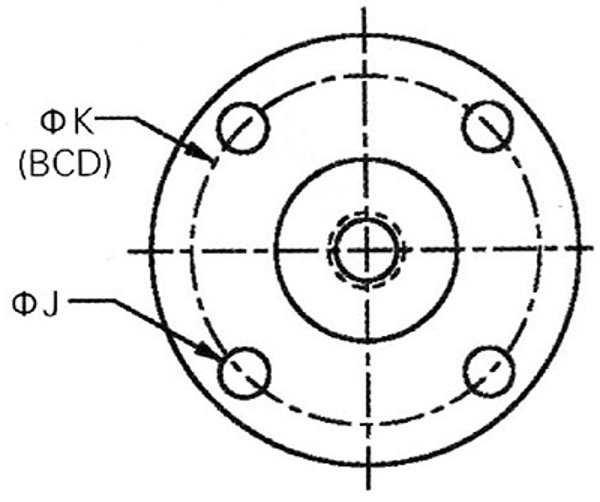LB60 Flange Mount Face View