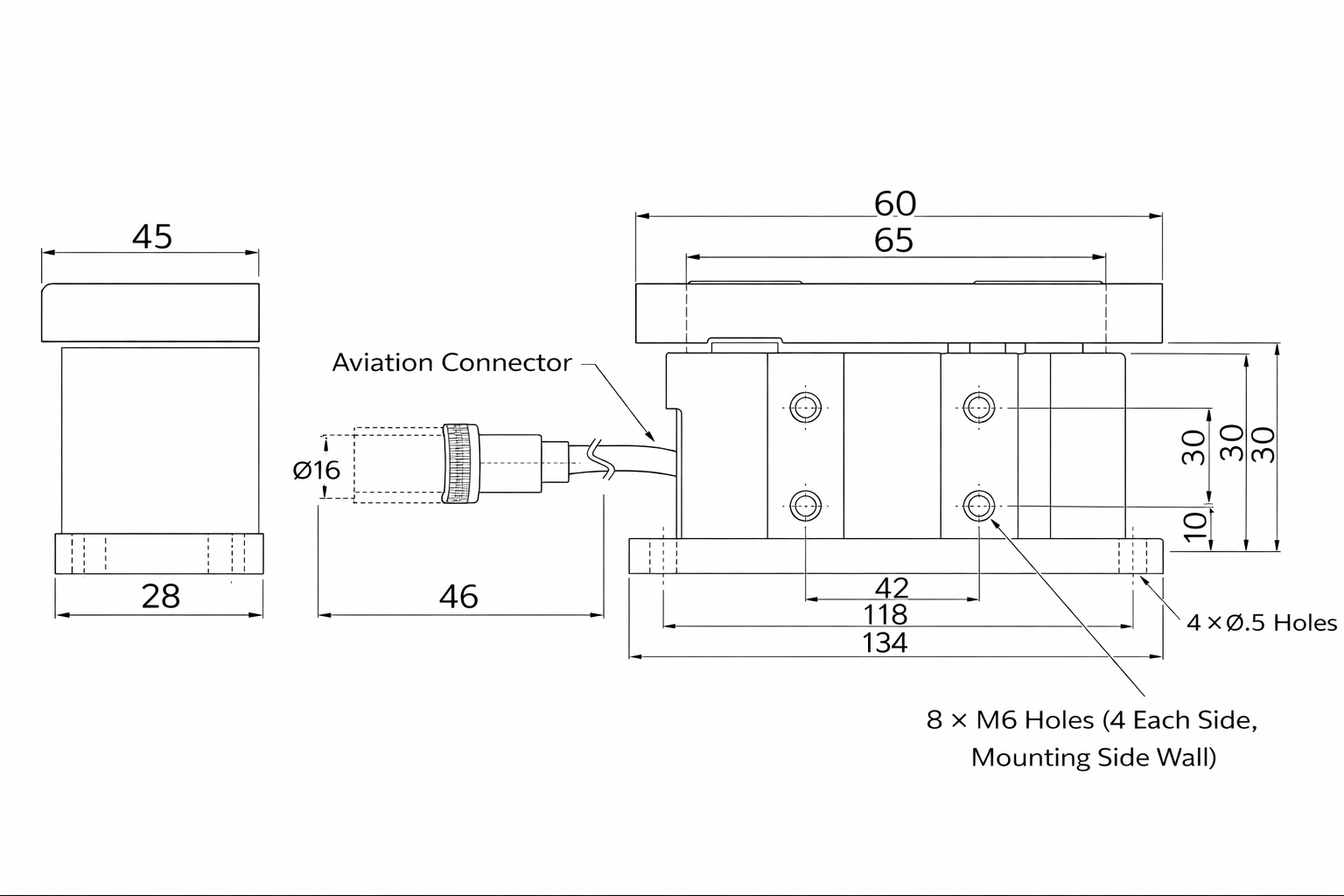 LX-SDS/FT horizontal mounting drawing