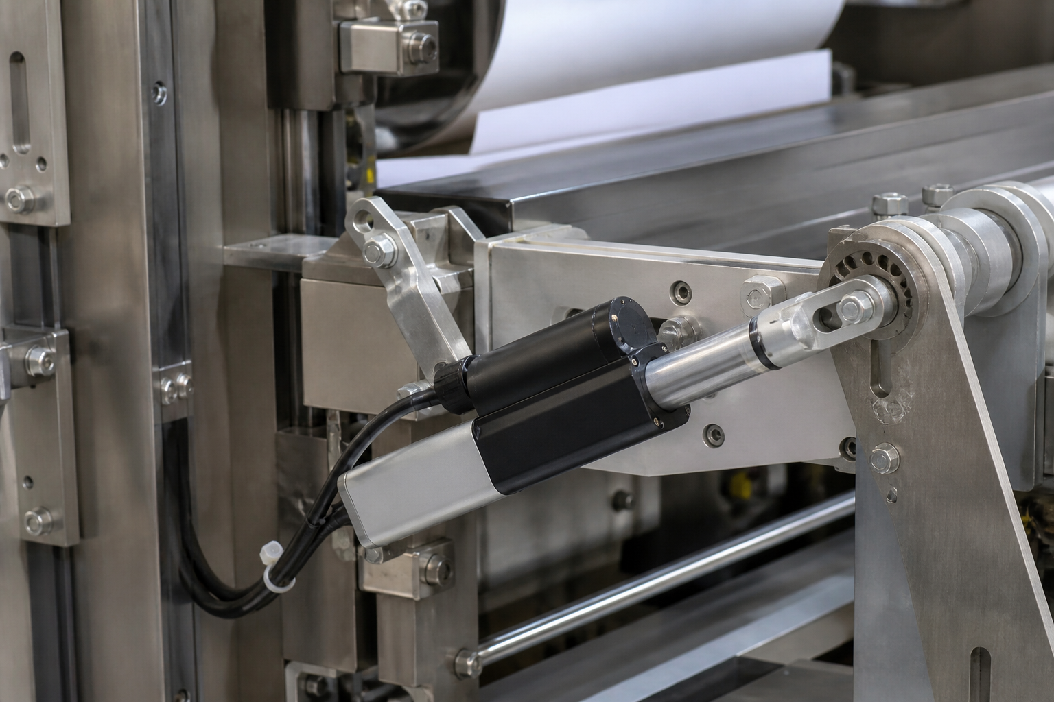 Linear actuator and guide-frame linkage
