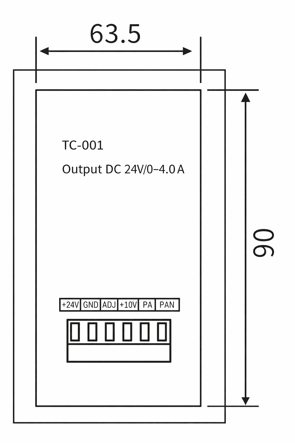 TC-001 Rear Wiring Side Drawing